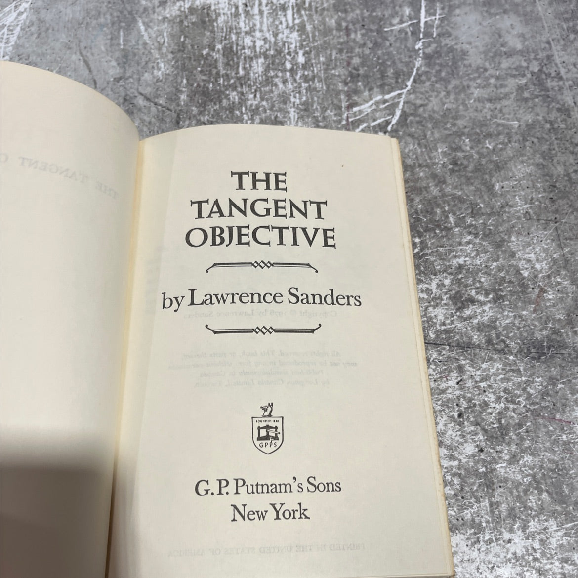 the tangent objective book, by lawrence sanders, 1976 Hardcover image 2