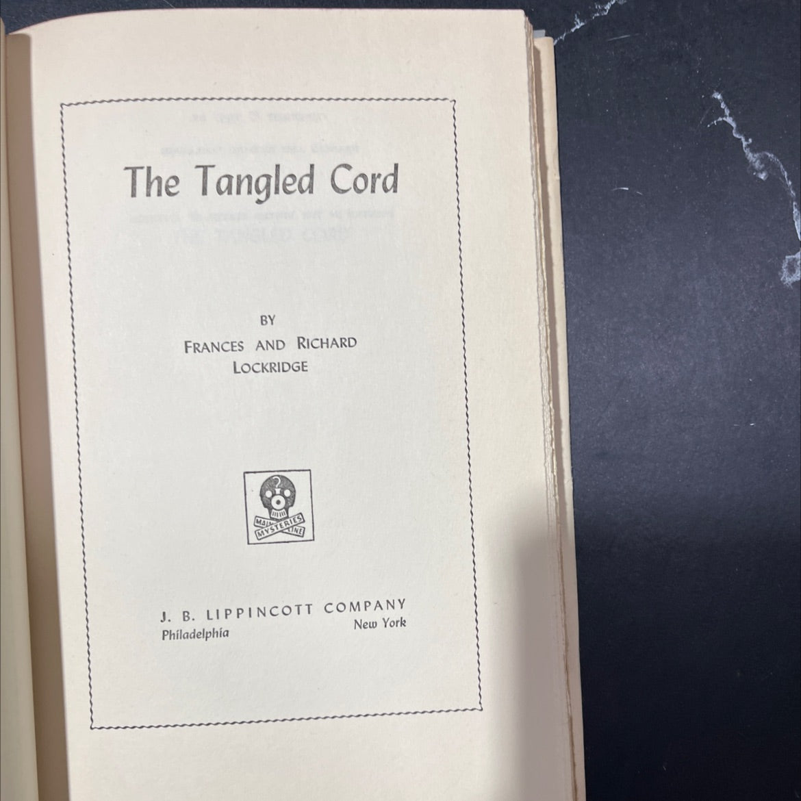 the tangled cord book, by frances and richard lockridge, 1957 Hardcover image 2