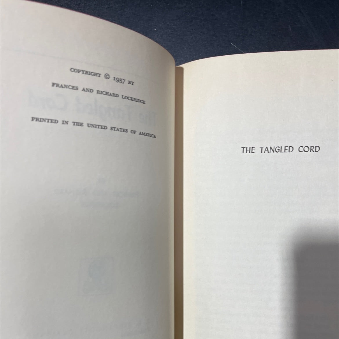 the tangled cord book, by frances and richard lockridge, 1957 Hardcover image 3