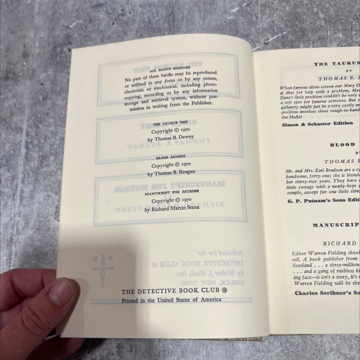 the taurus trip book, by thomas b. dewey, 1970 Hardcover image 3