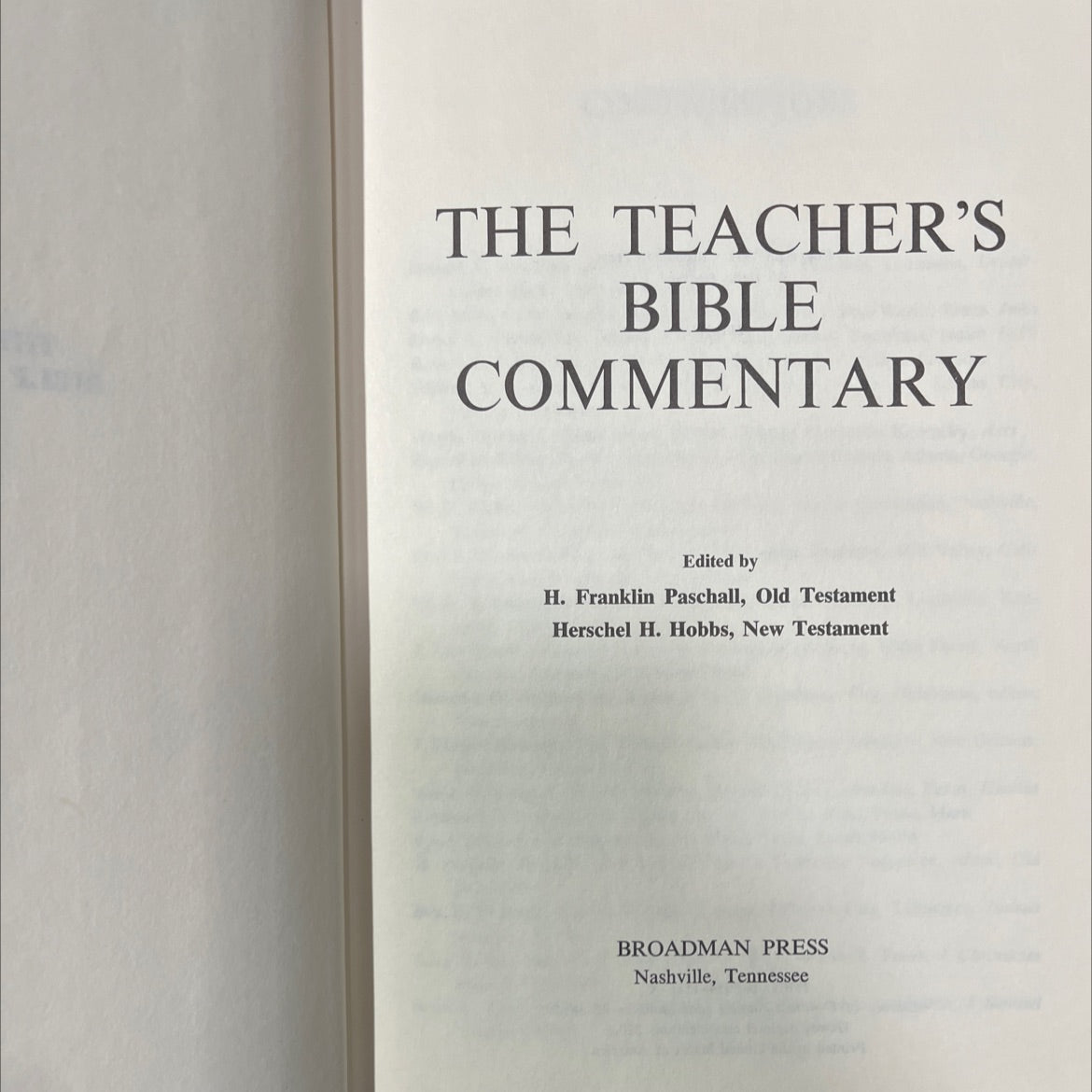 the teacher's bible commentary book, by H. Franklin Paschall, 1972 Hardcover image 2