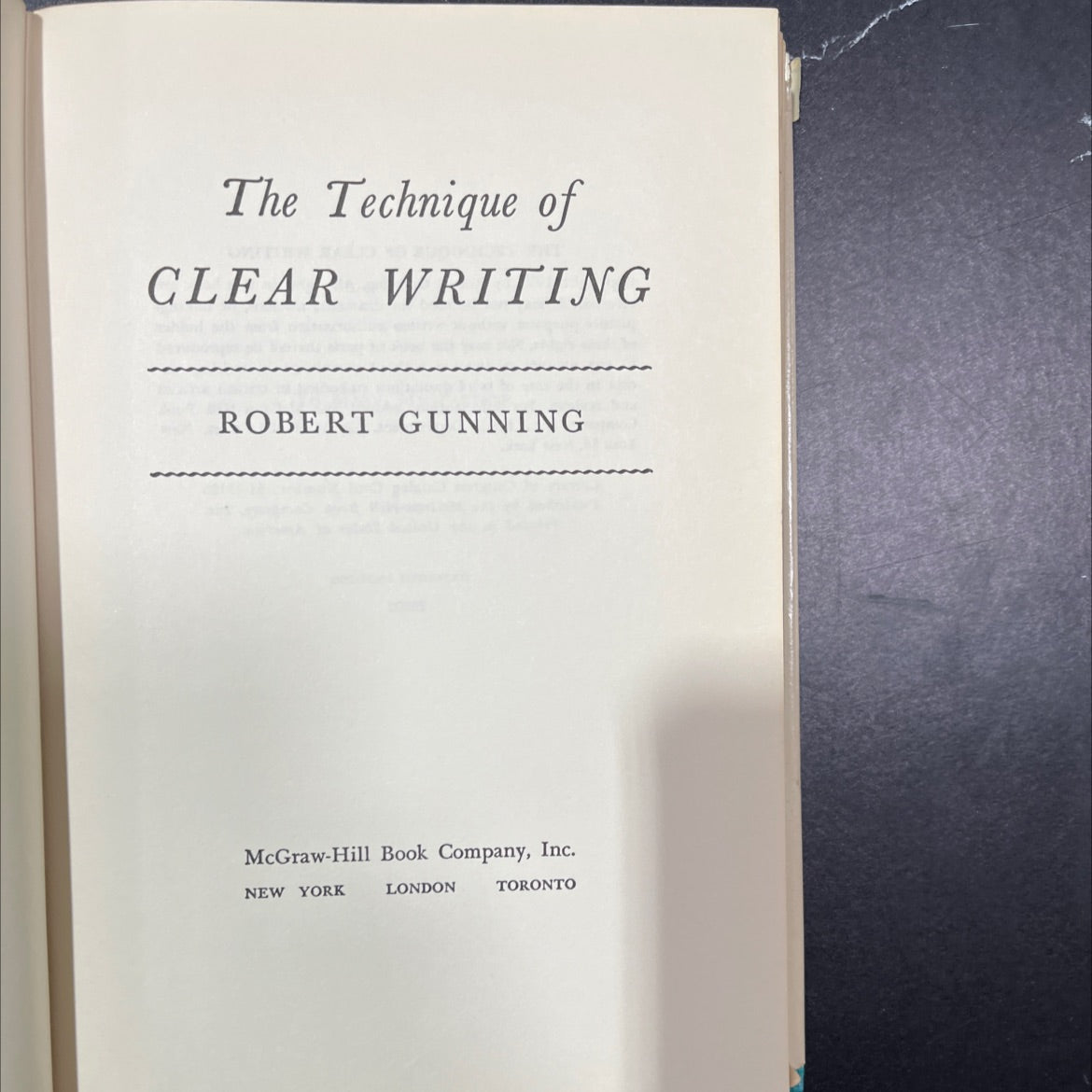 the technique of clear writing book, by robert gunning, 1952 Hardcover, Vintage image 2