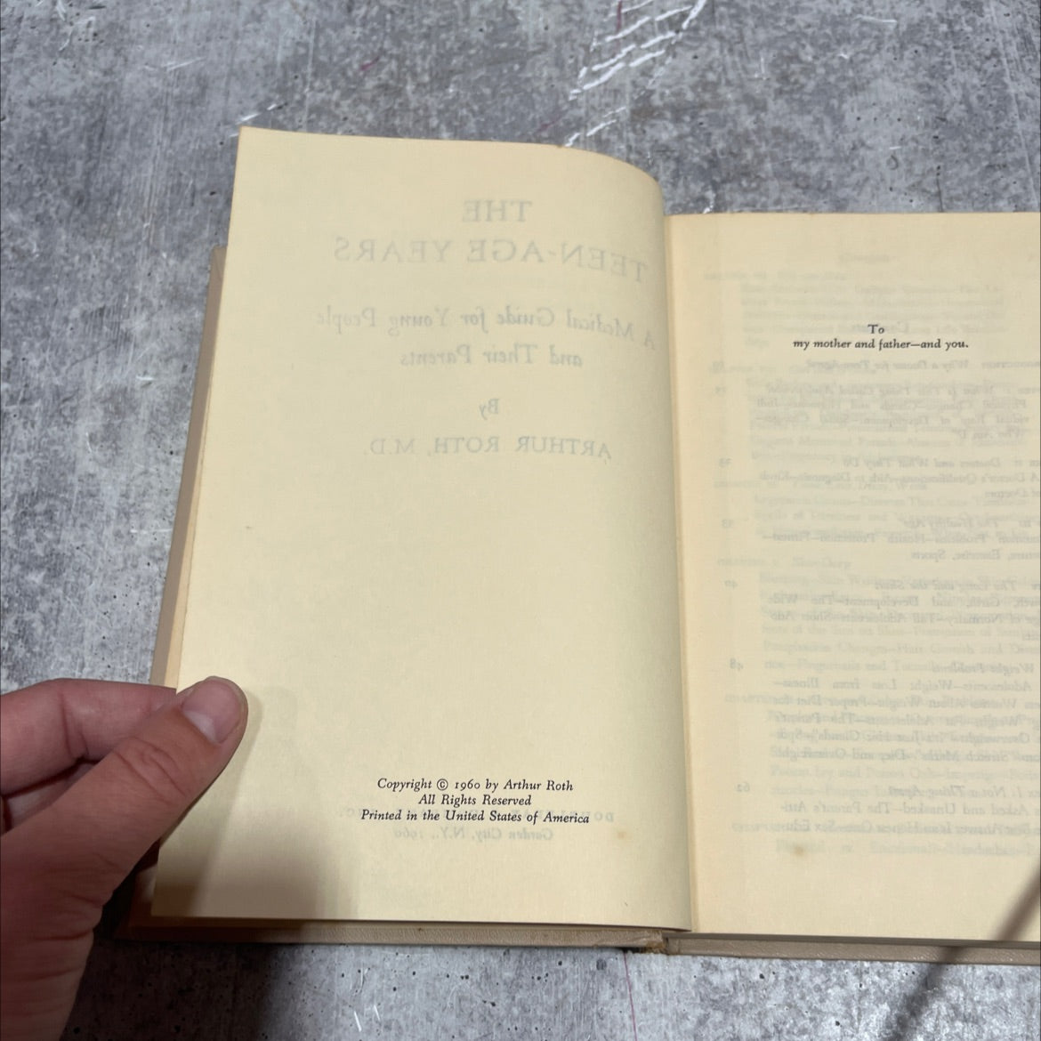 the teenage years a medical guide for young people and their parents book, by arthur roth, m.d., 1960 Hardcover image 3
