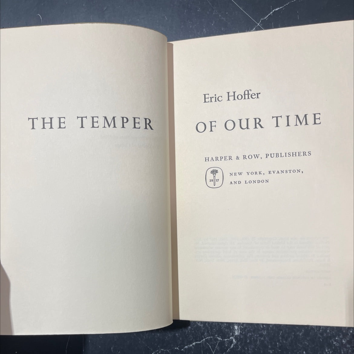 the temper of our time book, by eric hoffer, 1967 Hardcover image 2