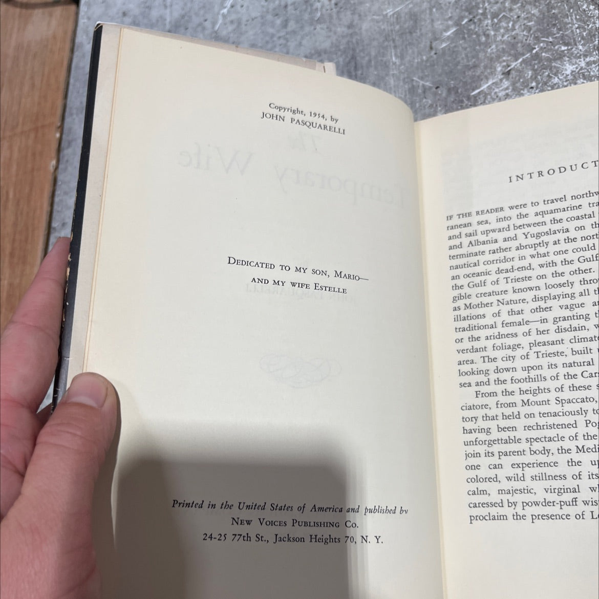 SIGNED the temporary wife book, by john pasquarelli, 1954 Hardcover, First Edition image 3