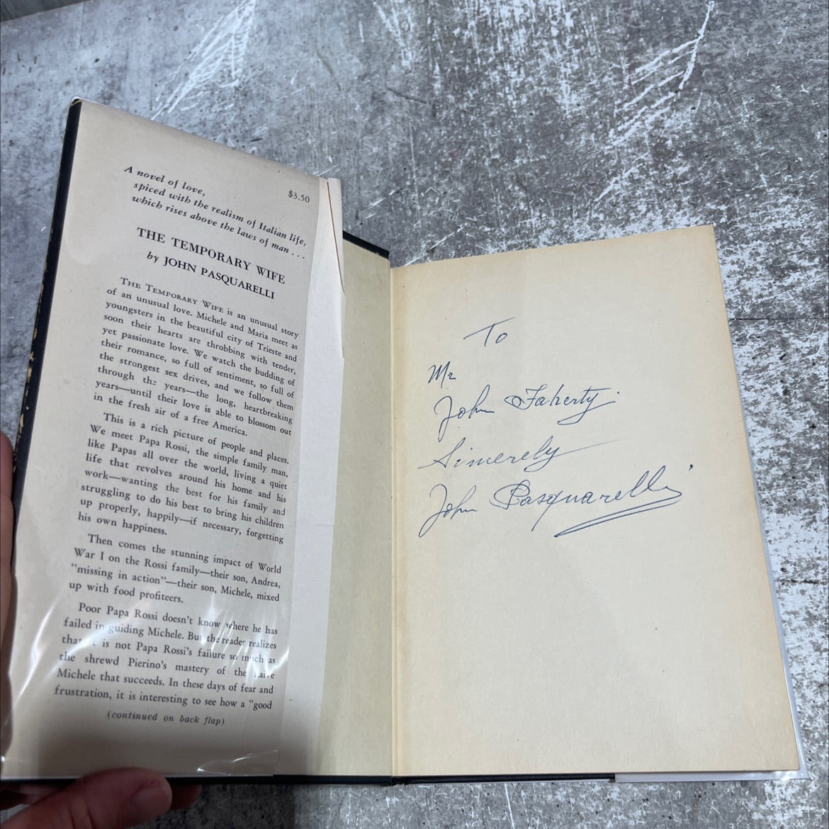 SIGNED the temporary wife book, by john pasquarelli, 1954 Hardcover, First Edition image 4