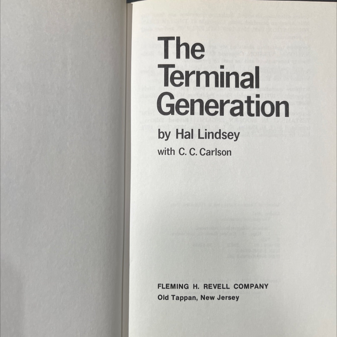 the terminal generation book, by Hal Lindsey, 1976 Hardcover image 2
