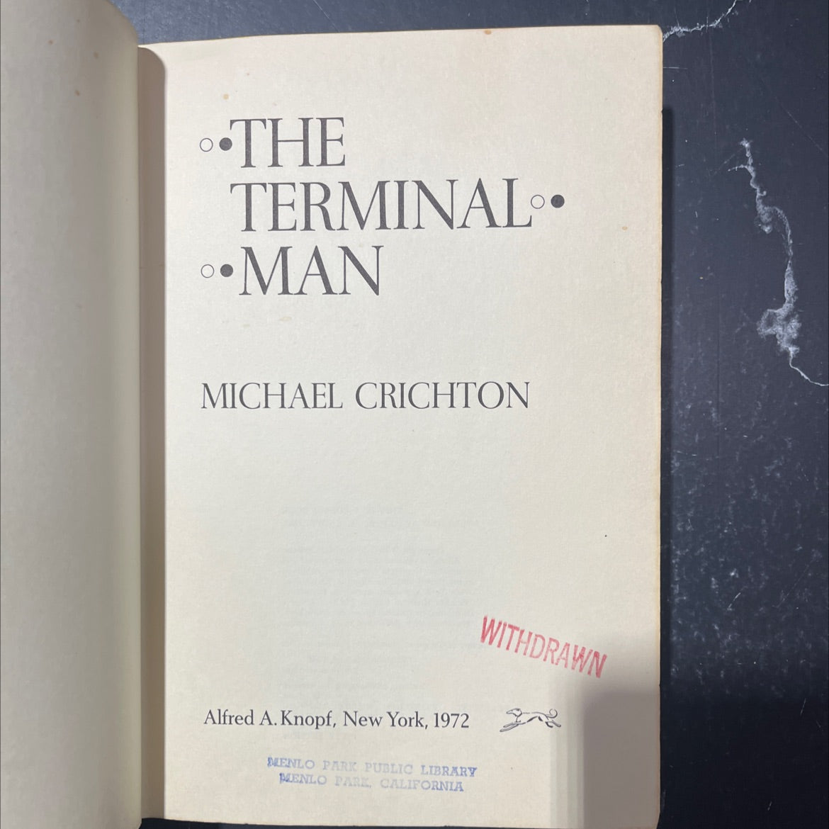 the terminal man book, by michael crichton, 1972 Hardcover image 2