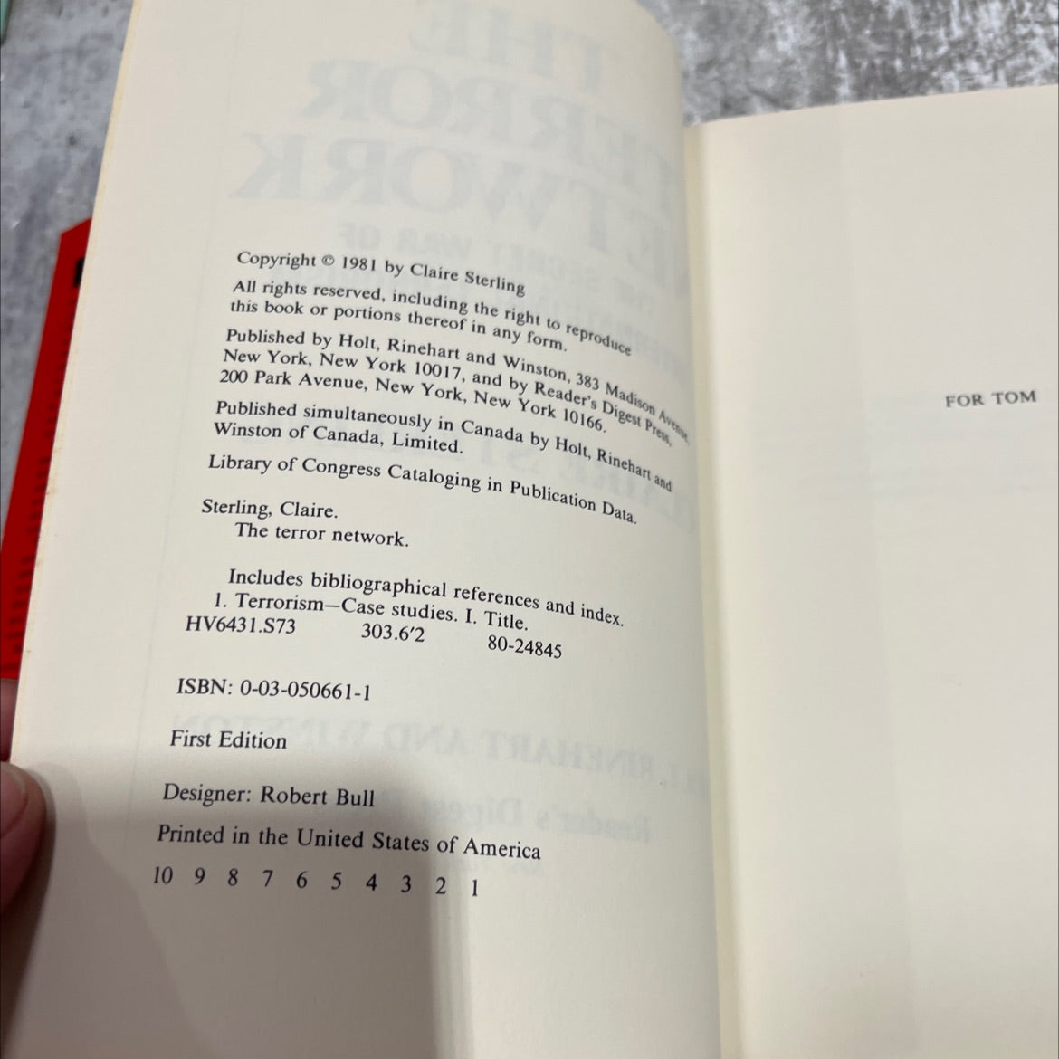 the terror network book, by Claire Sterling, 1981 Hardcover image 3