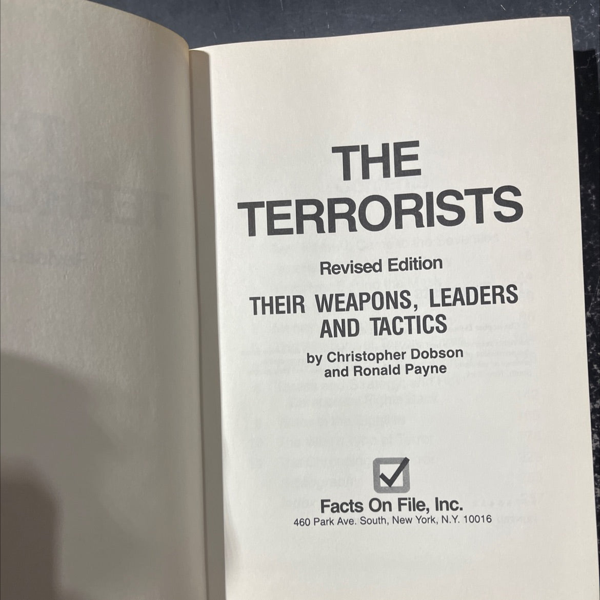 the terrorists revised edition their weapons, leaders and tactics book, by Christopher Dobson and Ronald Payne, 1982 image 2