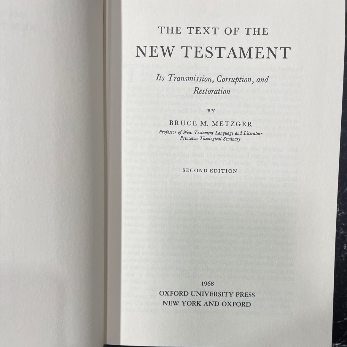 the text of the new testament its transmission, corruption, and restoration book, by bruce m. metzger, 1980 Hardcover image 2
