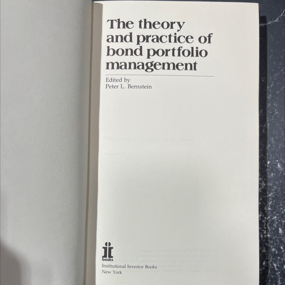 the theory and practice of bond portfolio management book, by Peter L. Bernstein, 1976 Hardcover image 2