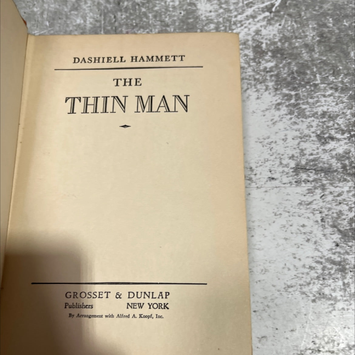 the thin man book, by dashell hammett, 1934 Hardcover image 2