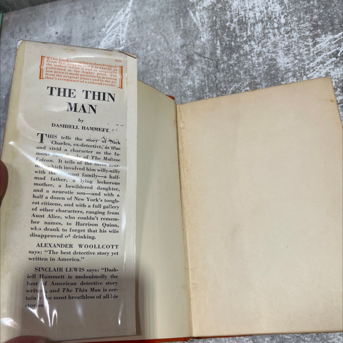 the thin man book, by dashell hammett, 1934 Hardcover image 4