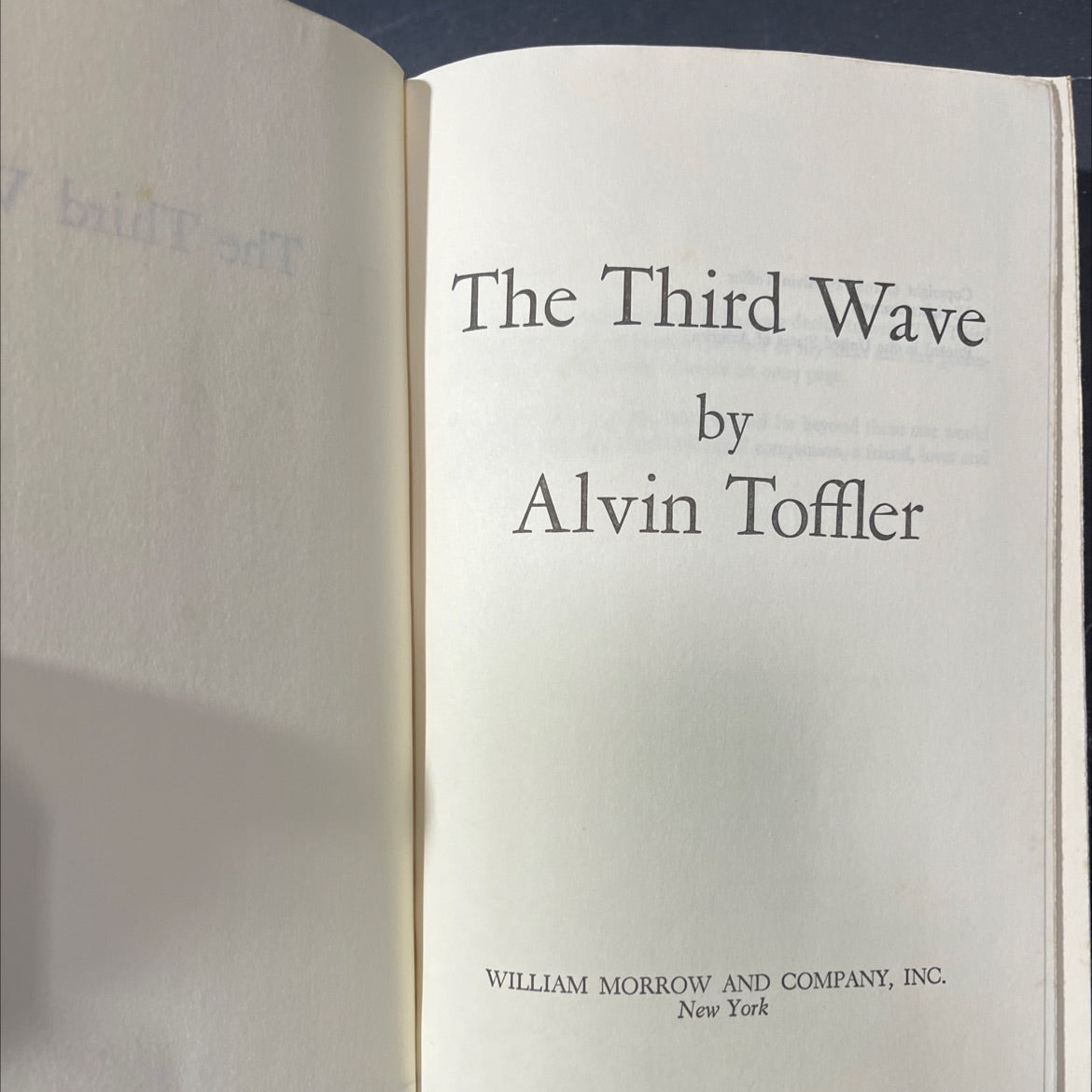 the third wave book, by alvin toffler, 1980 Hardcover image 2
