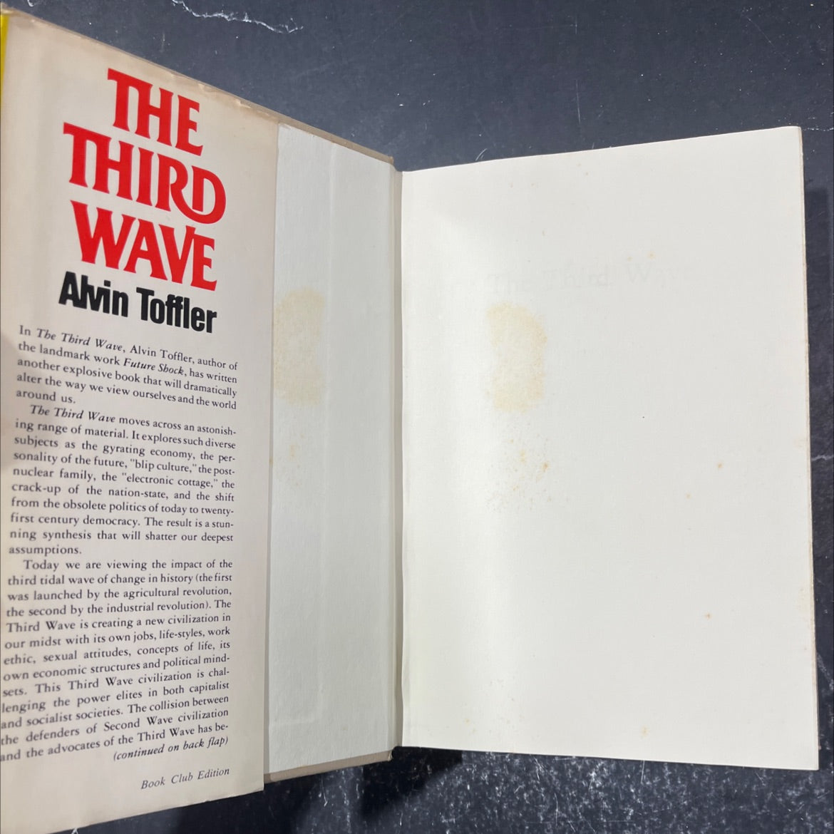 the third wave book, by alvin toffler, 1980 Hardcover image 4