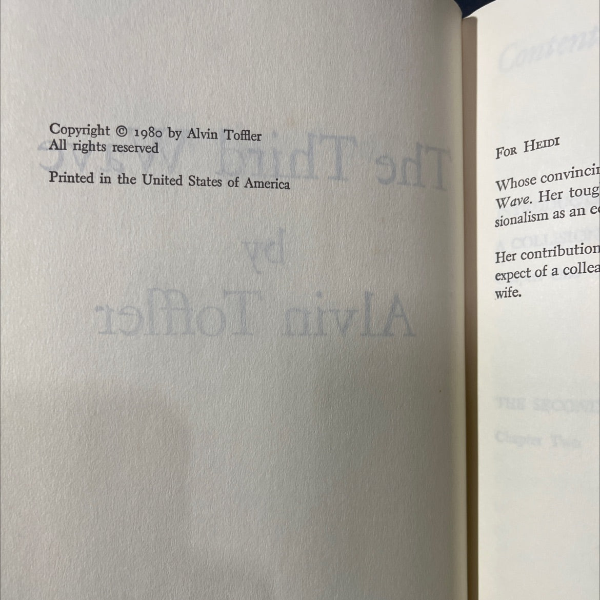 the third wave book, by alvin toffler, 1980 Hardcover image 3