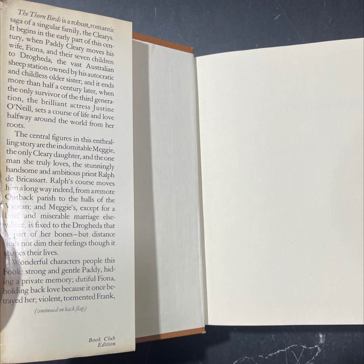 the thorn birds book, by Colleen McCullough, 1977 Hardcover image 4