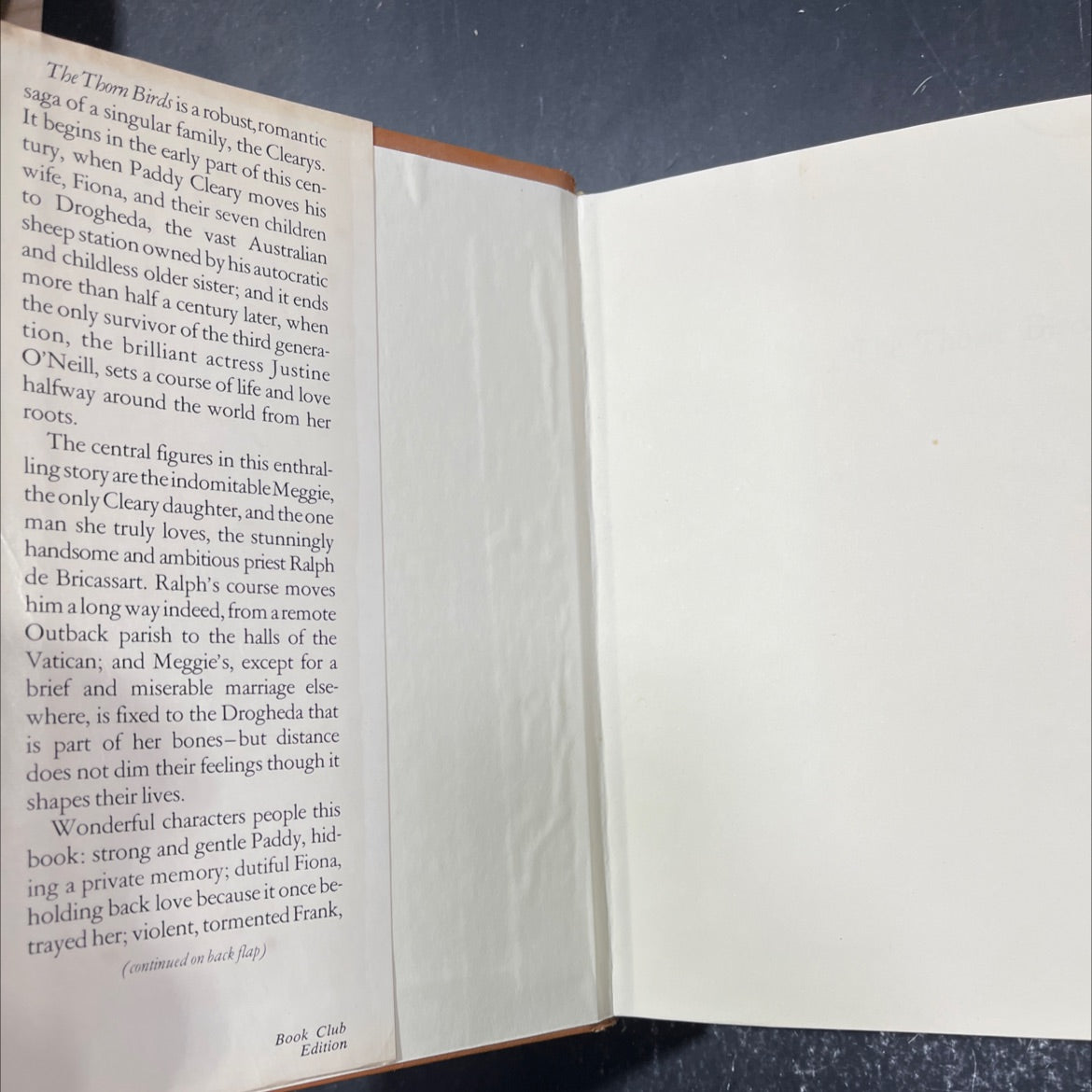 the thorn birds book, by Colleen McCullough, 1977 Hardcover image 4