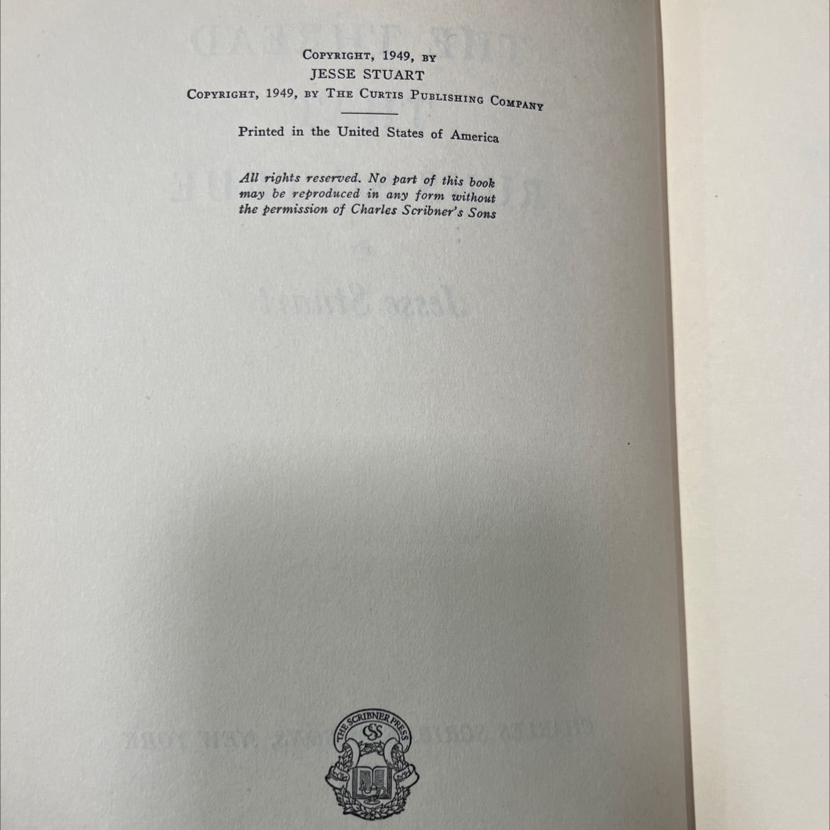 the thread that runs so true book, by jesse stuart, 1950 Hardcover image 3