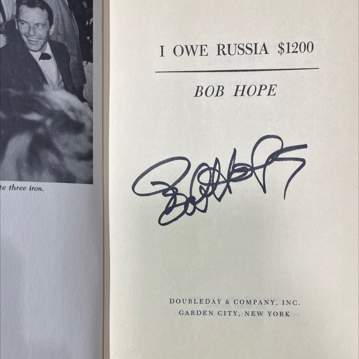 SIGNED the three iron book, by bob hope, 1963 Hardcover, Vintage image 2