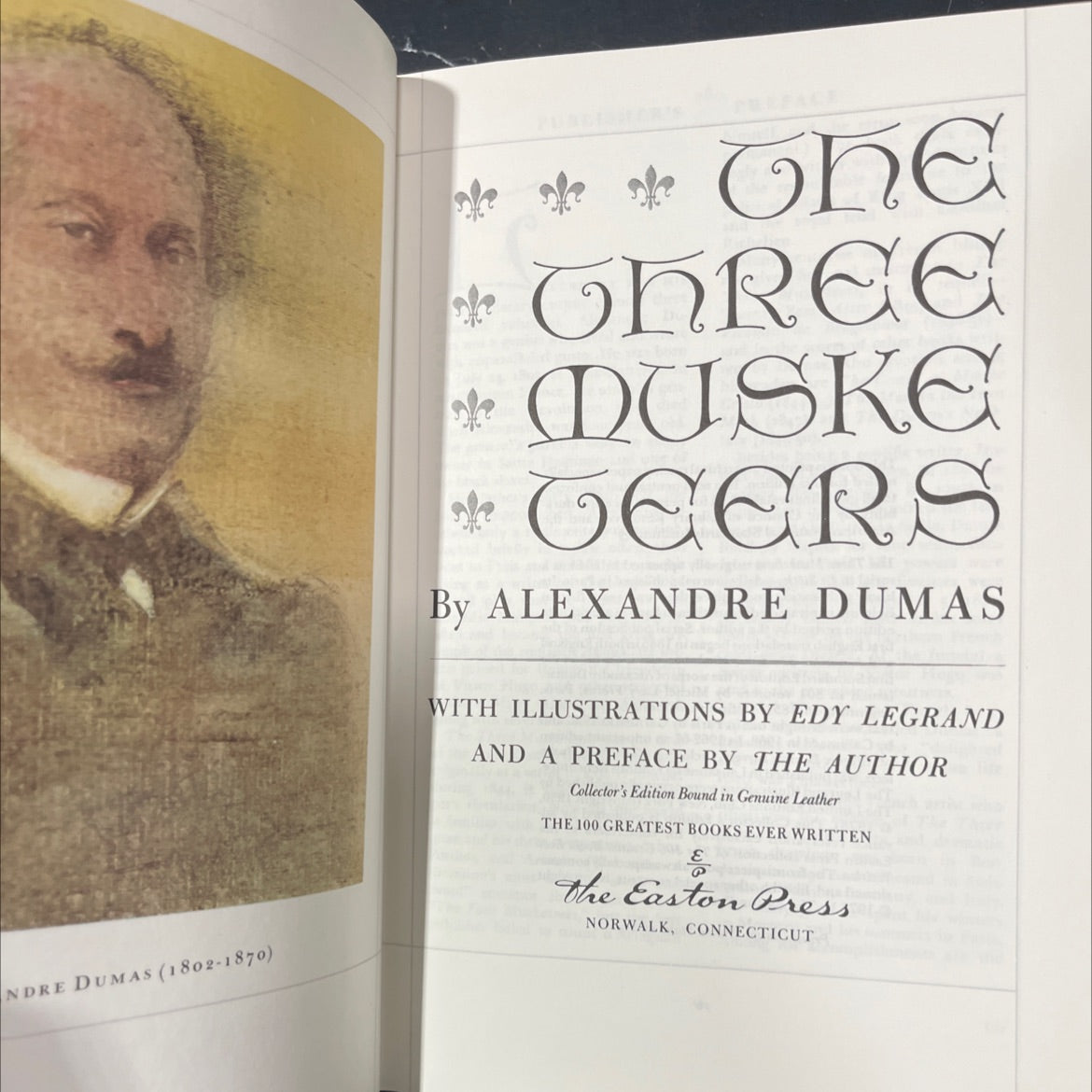 the three musketeers book, by alexandre dumas, 1970 Leather image 2