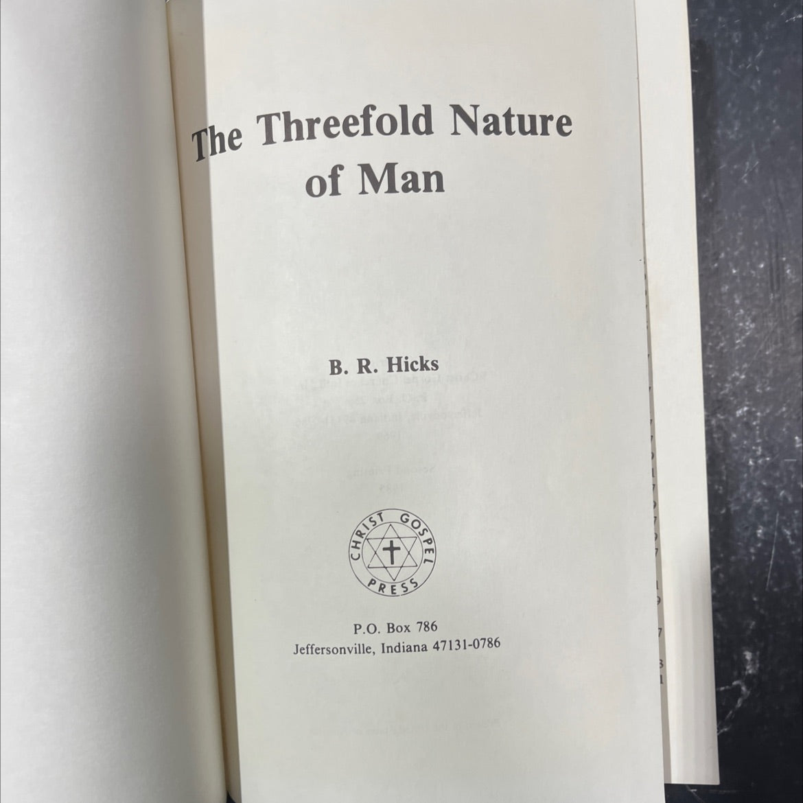 the threefold nature of man book, by b. r. hicks, 1985 Hardcover image 2