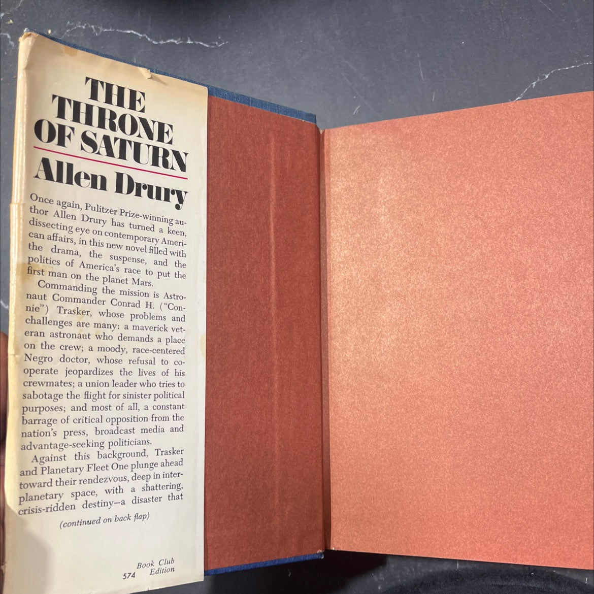 the throne of saturn book, by allen drury, 1971 Hardcover image 4
