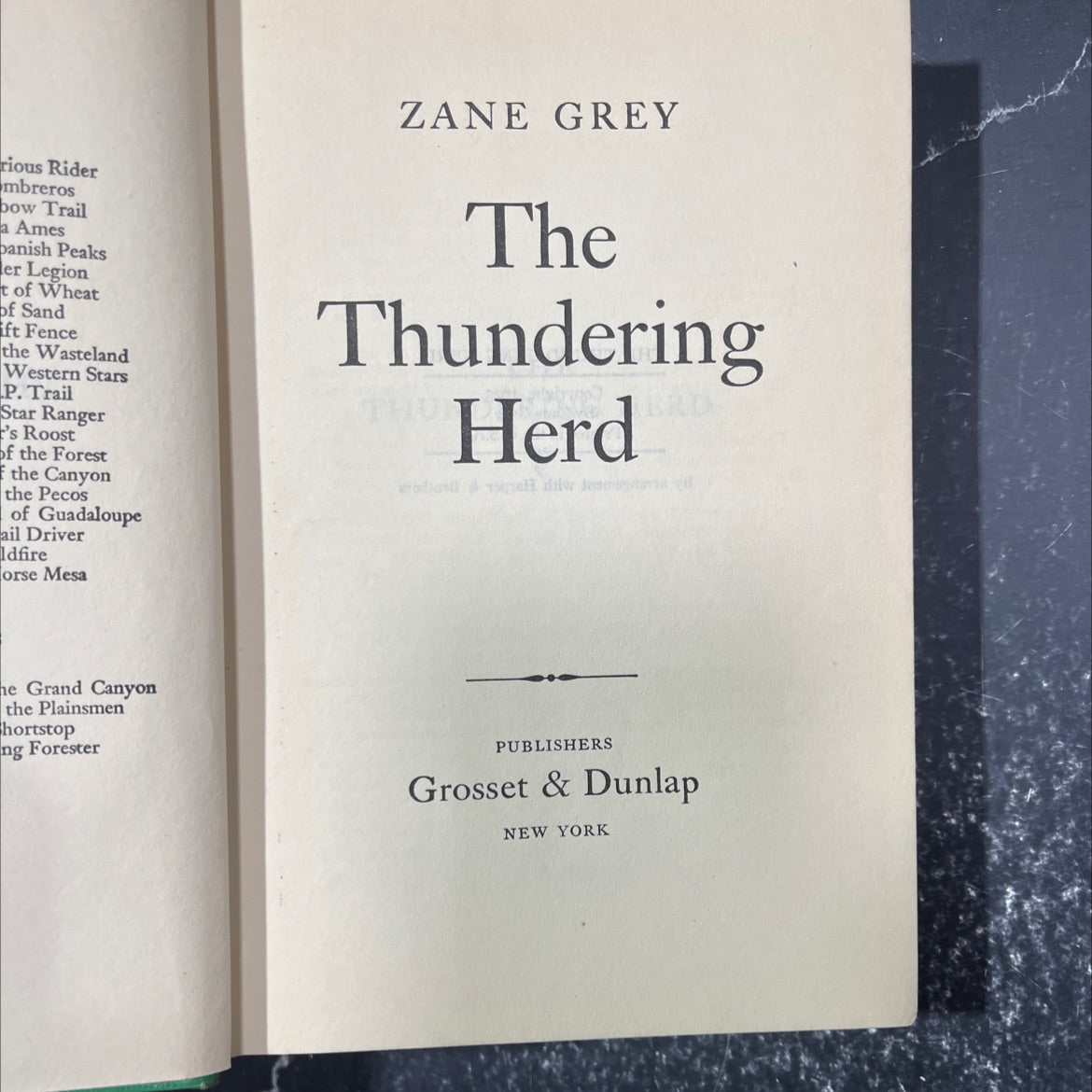 the thundering herd book, by zane grey, 1925 Hardcover image 2