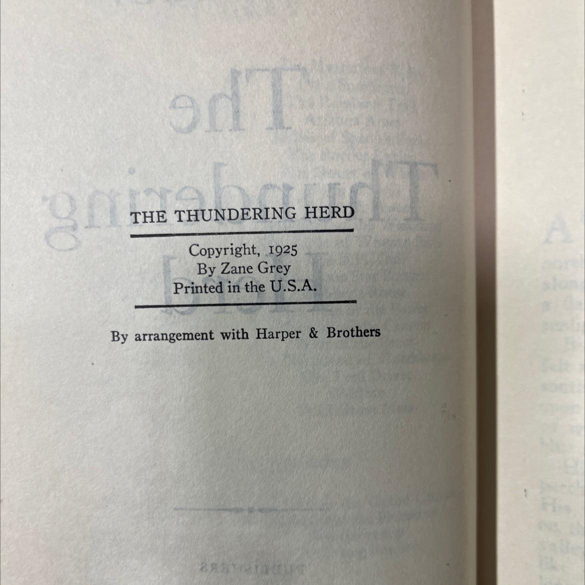 the thundering herd book, by zane grey, 1925 Hardcover image 3