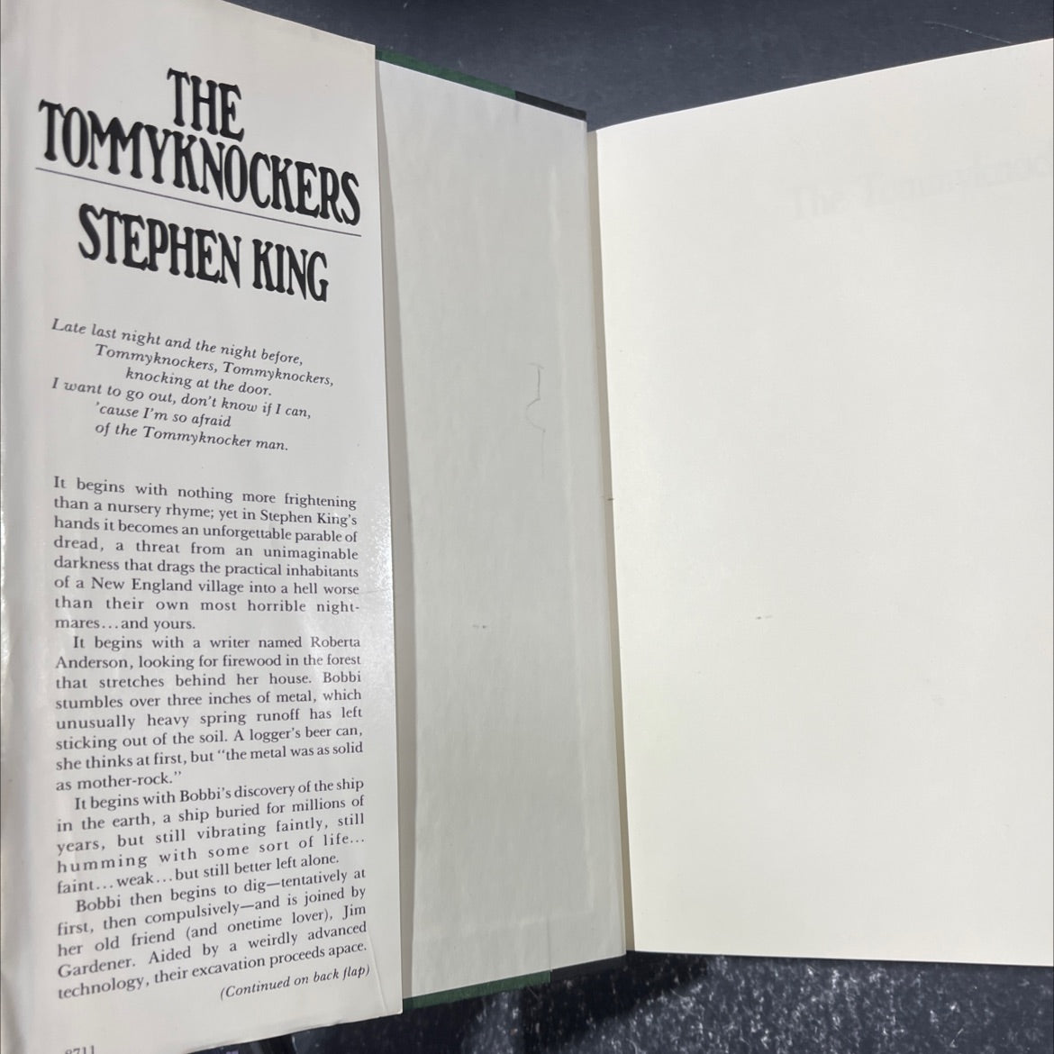 the tommyknockers book, by Stephen King, 1987 Hardcover image 4