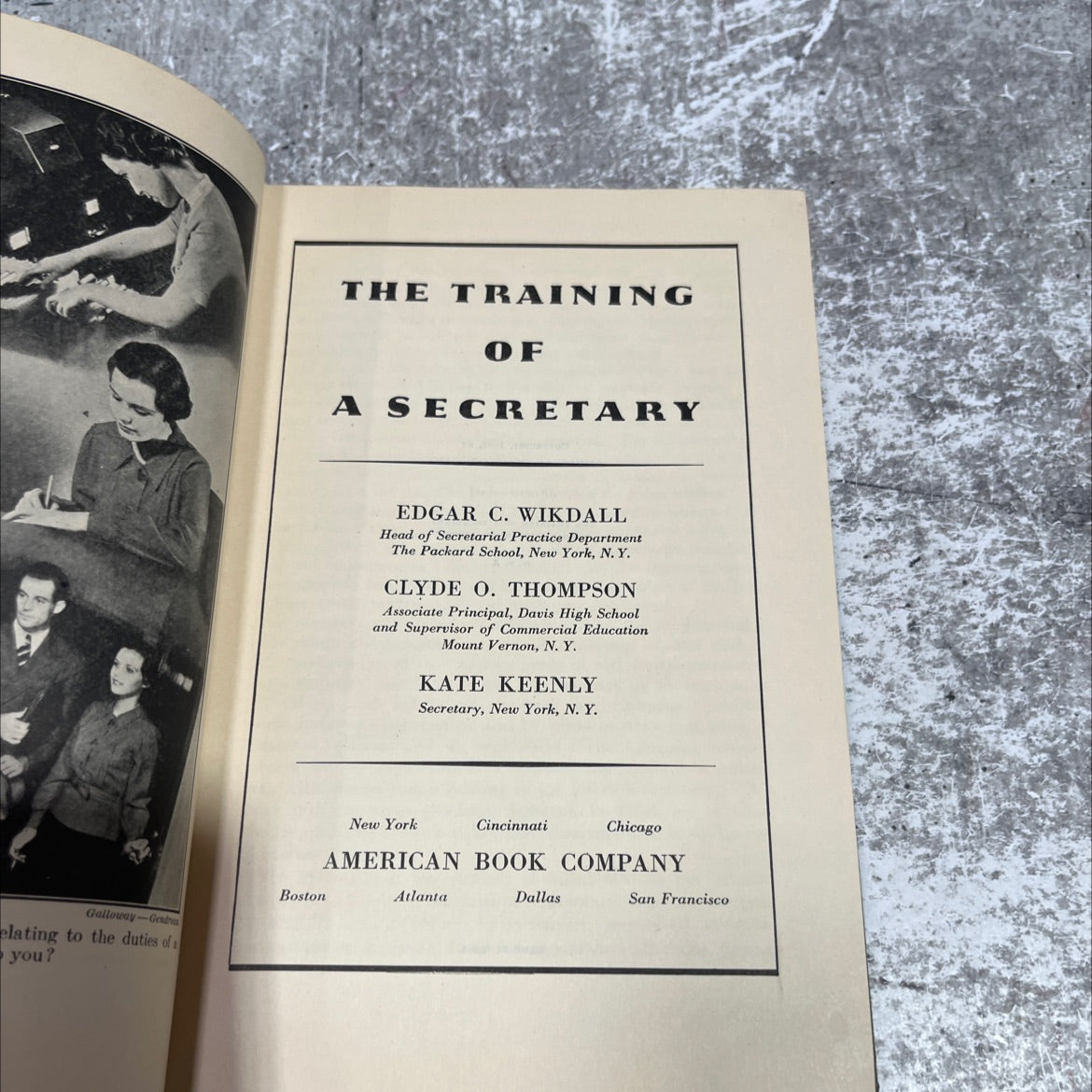 the training of a secretary book, by edgar c. wikdall, clyde o. thompson, kate keenly, 1938 Hardcover image 2