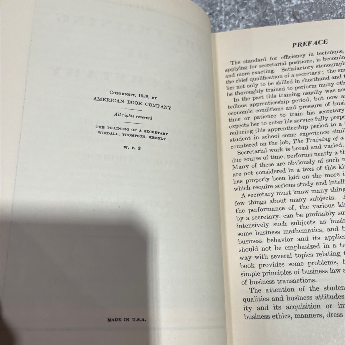 the training of a secretary book, by edgar c. wikdall, clyde o. thompson, kate keenly, 1938 Hardcover image 3