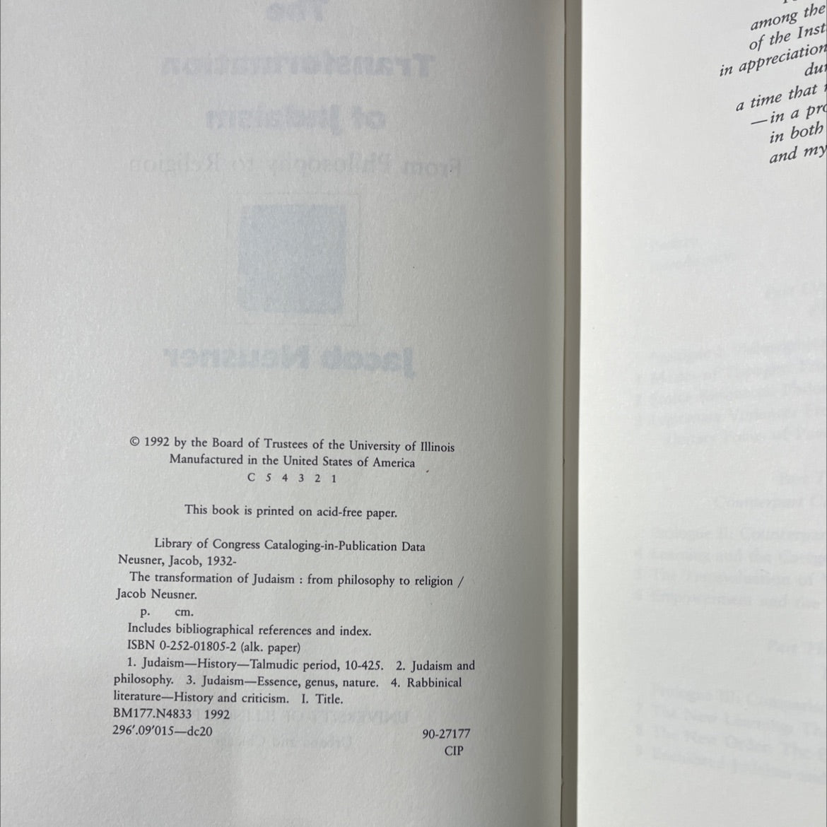the transformation of judaism from philosophy to religion book, by Jacob Neusner, 1992 Hardcover image 3