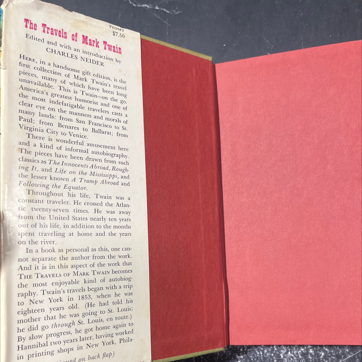 the travels of mark twain book, by mark twain, 1961 Hardcover image 4