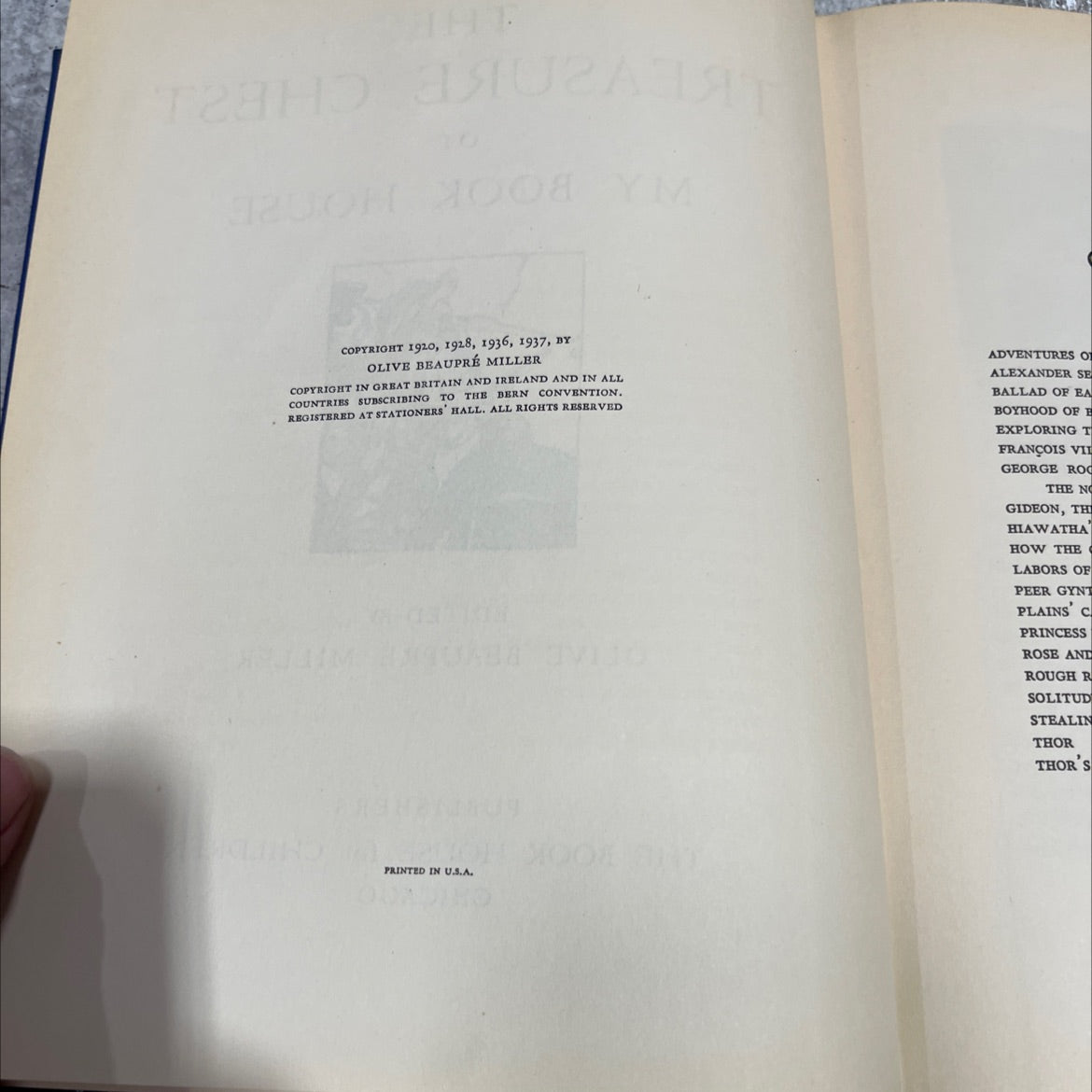 the treasure chest of my book house book, by olive beaupré miller, 1937 Hardcover image 3