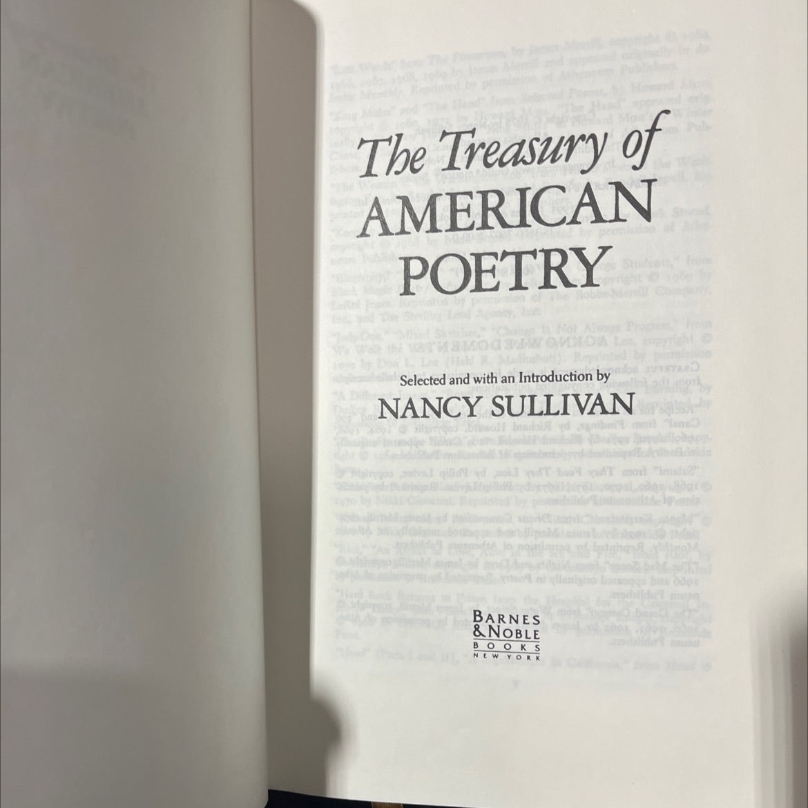 the treasury of american poetry book, by nancy sullivan, 1993 Hardcover image 2
