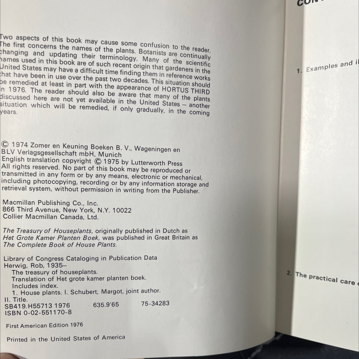 the treasury of houseplants book, by rob herwig, margot schubert, 1976 Hardcover image 3