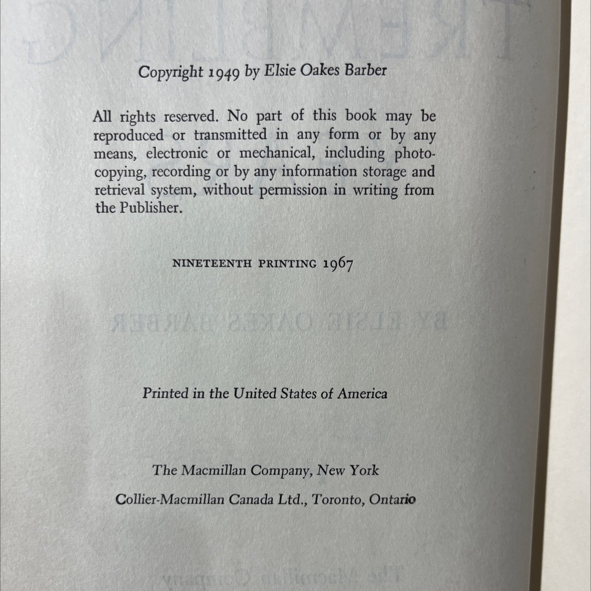 the trembling years book, by elsie oakes barber, 1967 Hardcover image 3