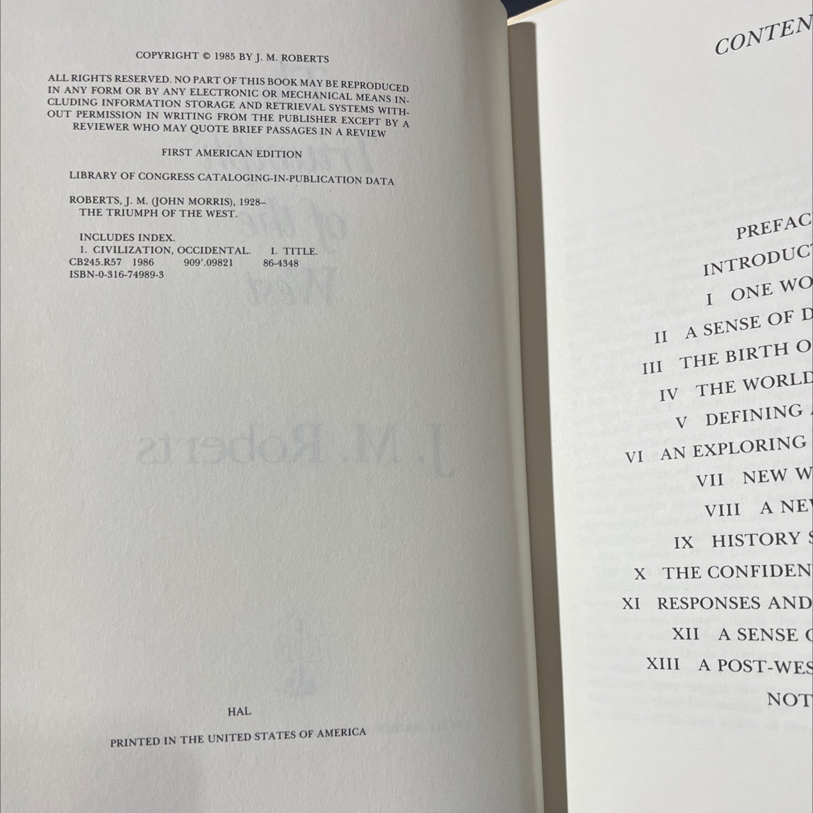 the triumph of the west book, by j. m. roberts, 1985 Hardcover image 3