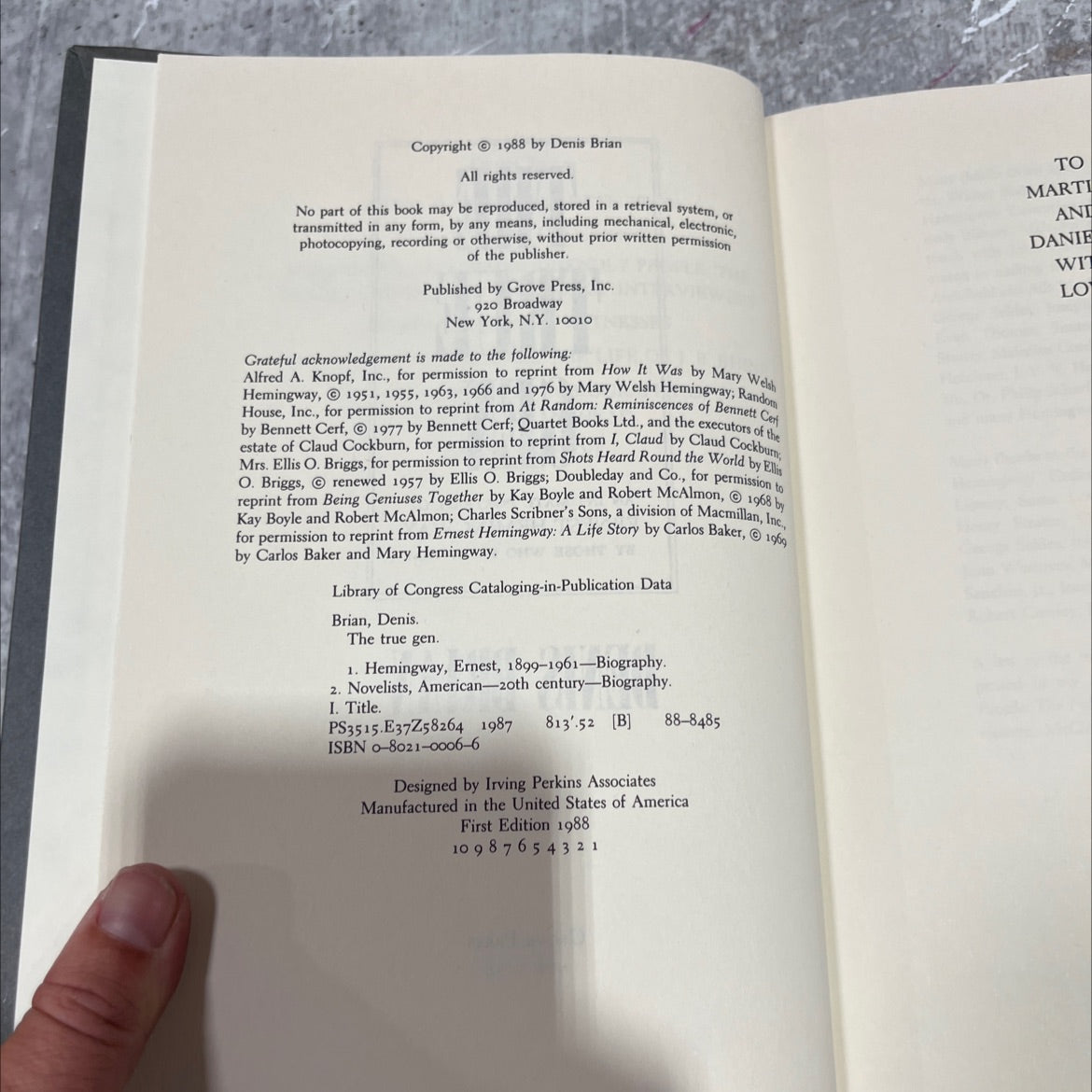 the true gen book, by Denis Brian, 1988 Hardcover image 3