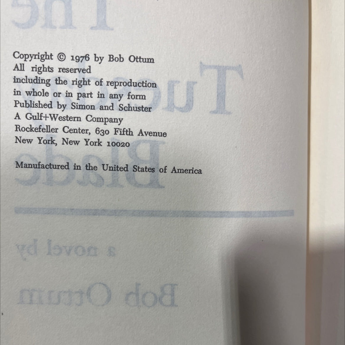 the tuesday shoA lo blade book, by Bob Ottum, 1976 Hardcover image 3