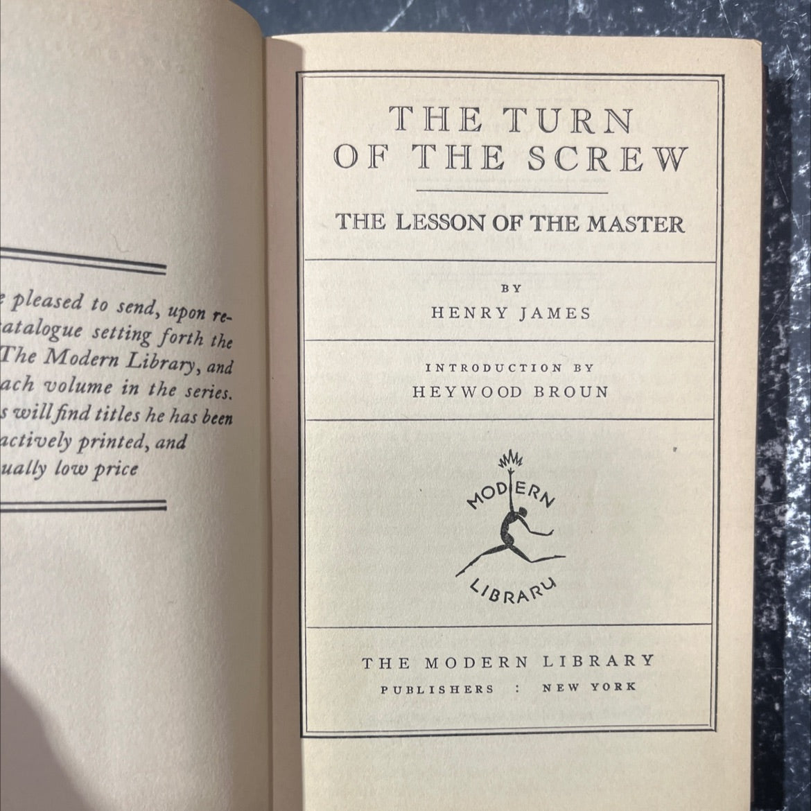 the turn of the screw the lesson of the master book, by henry james, 1930 Hardcover image 2