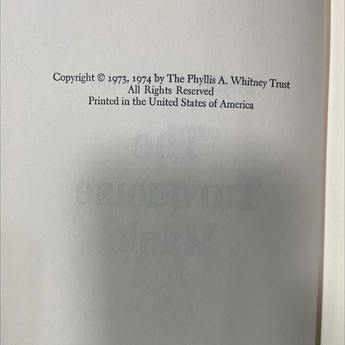 the turquoise mask book, by Phyllis A. Whitney, 1974 Hardcover image 3