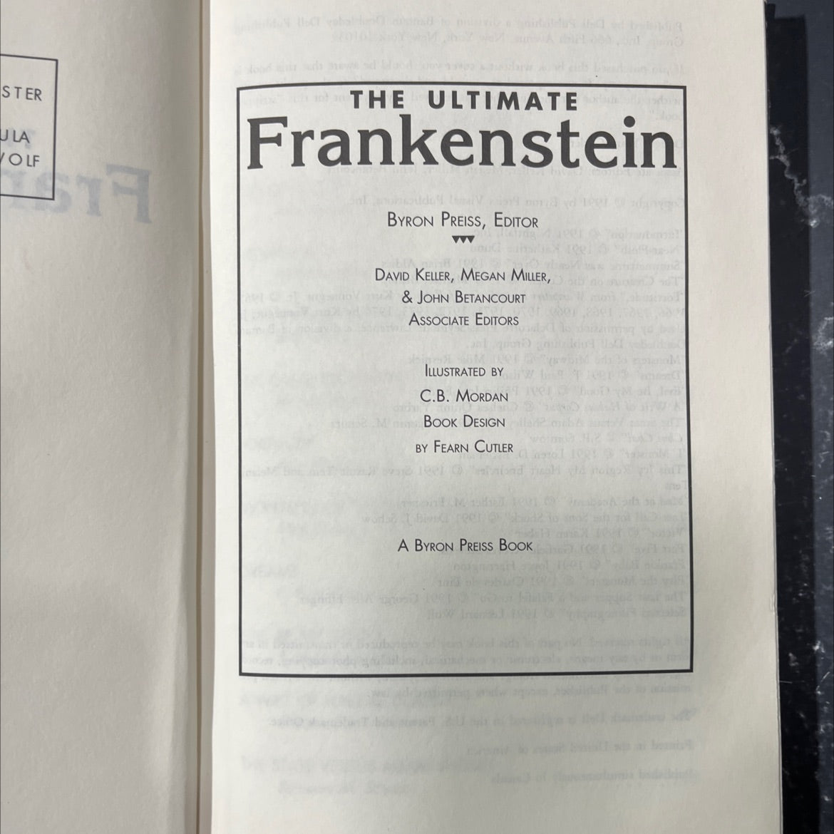 the ultimate frankenstein book, by various, 1991 Hardcover image 2
