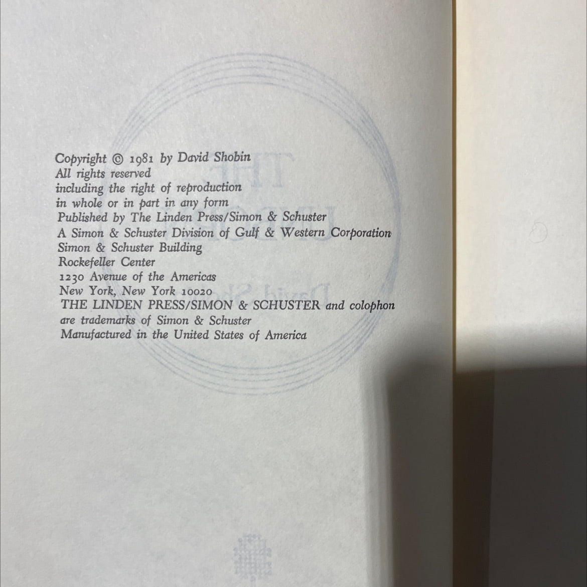the unborn book, by David Shobin, 1981 Hardcover image 3