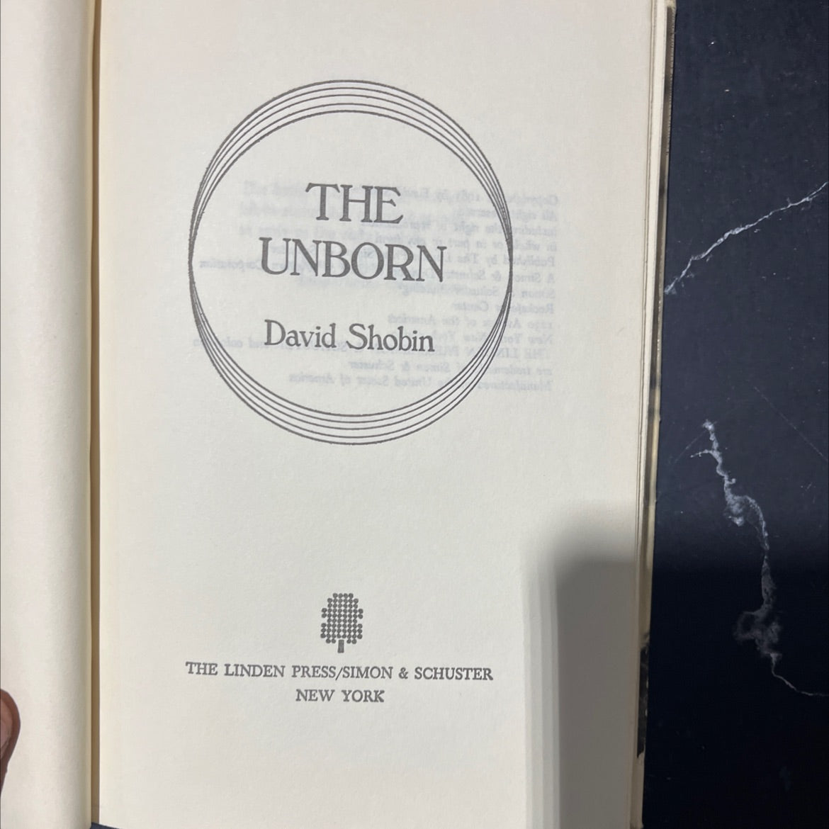 the unborn book, by David Shobin, 1981 Hardcover image 2