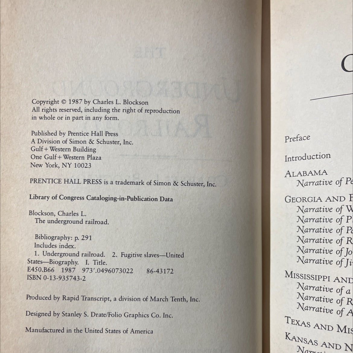 the underground railroad book, by Charles L. Blockson, 1987 Hardcover image 3