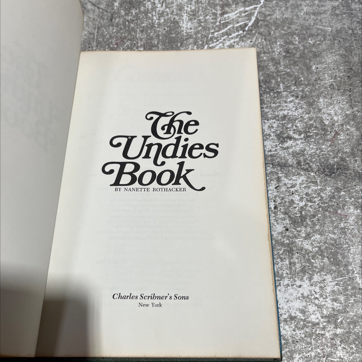the undies book book, by nanette rothacker, 1976 Hardcover image 2