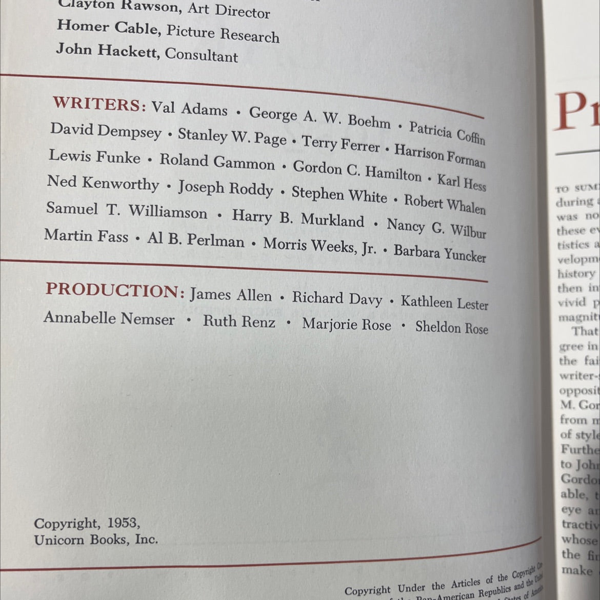 the unicorn book of the year book, by joseph laffan morse, 1953 Hardcover image 3